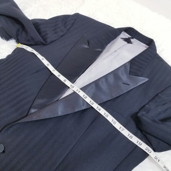 Christian Dior Blazer size 41R Striped Peak Lapel Tuxedo Blazer - Picture 10 of 14